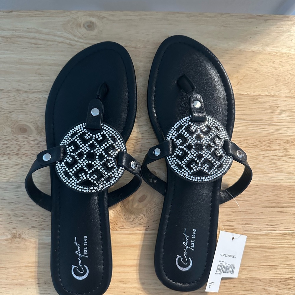 Corral Black and Silver Sandals with Intricate Designs